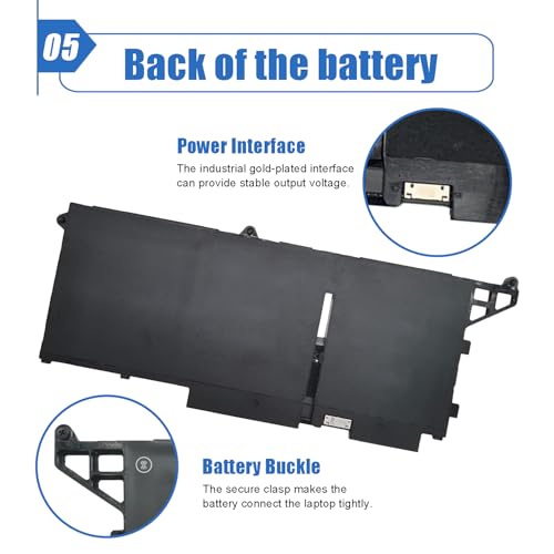 Image of 293F1 11.25V 41Wh Laptop Battery Compatible with Dell Latitude 5330 5430 5530 7430 7530 / Latitude 5330 2-in-1 P133G P134G Series 8H6WD 01VX5 404T8 51R71 8P81K