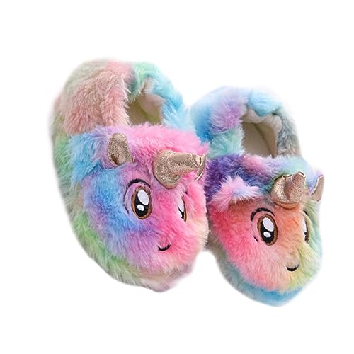 Homoyoyo Unicorn Slippers Set Newborn Boys and Girls Soft Plush Slippers Winter Warm Boys and Girls Indoor Footwear for Toddlers