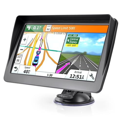 7 Inch Sat Nav, HD Touch Screen GPS Navigation for Cars Trucks with UK, Europe Maps, HGV Sat Nav Trucks, Lifetime Free Updates, Support Postcode Search, Speed Camera Alert, Voice Guidance, POI