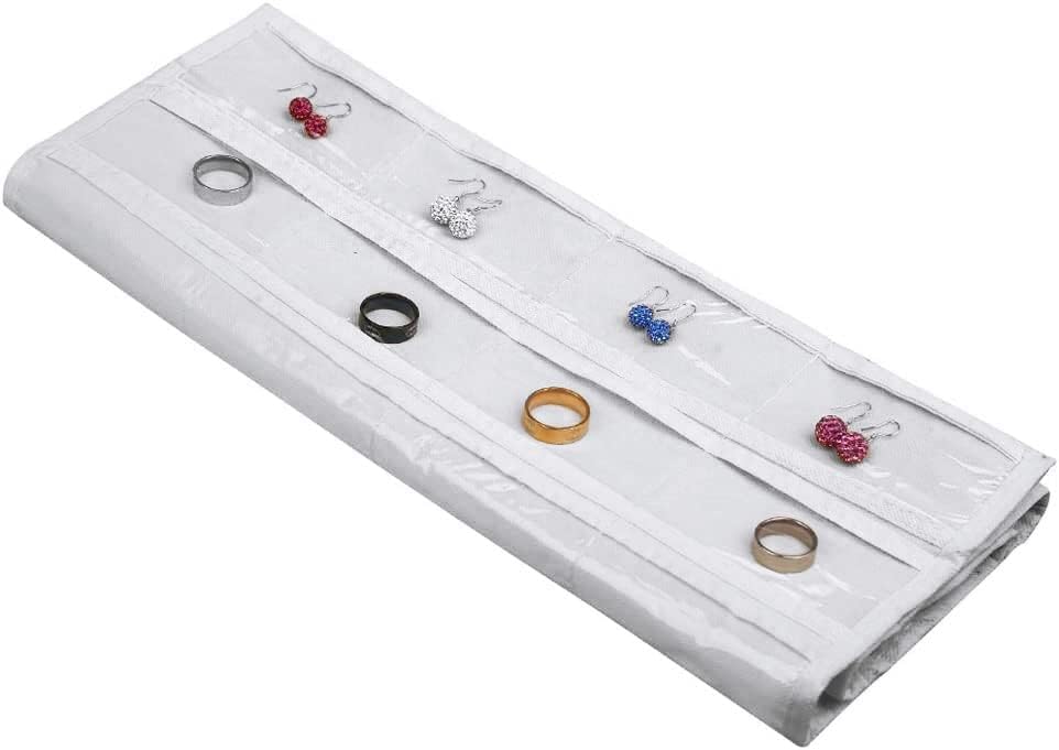 Image of Hanging Jewelry Organizer 48-Pocket Dual-sided Jewelry Storage for Jewelry Earring Necklace Bracelet Ring Storage Travel Holder, WHITE
