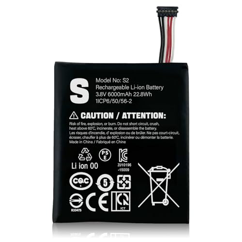 LeeCrynoid S2 (6-Pin) Battery,6000mAh 3.8V Li-ion Battery Replacement for Ring Video Doorbell 2nd Generation (6-Cable Plug) Version Only
