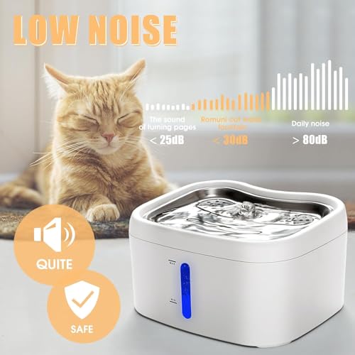 Fuente Bebedero Automático para Gatos Acero Inoxidable 2.5L miniatura 4