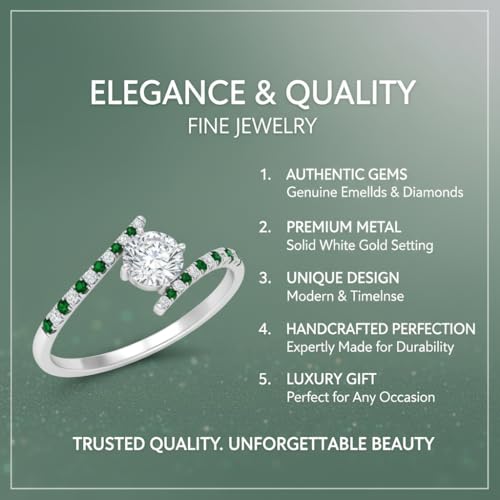 Image of Choose Your Gemstone Bypass Modern Round Diamond CZ Ring 925 Sterling Silver Round Shape Side Stone Engagement Rings Lightweight Office Wear Everyday Gift Jewelry US Size 4 to 12