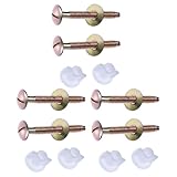 Balacoo 6pcs Toilet Bolt Set Heavy Duty Toilet Tank Screw Fixing Bolts with Nuts and Washers Sturdy Rubber WC Tool for Easy Installation Compatible with Standard
