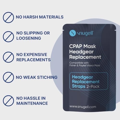 Vitera Headgear CPAP Strap Replacement for Full Face Mask – (2-Pack) -Elastic Nylon for Comfort, Durability, and Secure Fit – Accessory for Sleep Therapy