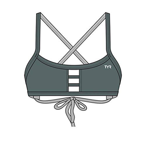 Haut de bikini TYR Pacific gris foncé en taille XS pour femme avec embrasses