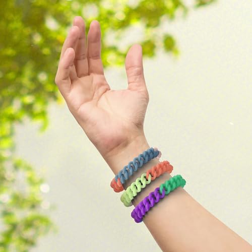 12 pack rainbow mosquito repellent bracelets for adults and kids deet-free insect amp bug repellent bands individually wrapped repellent wristbands for outdoor camping traveling