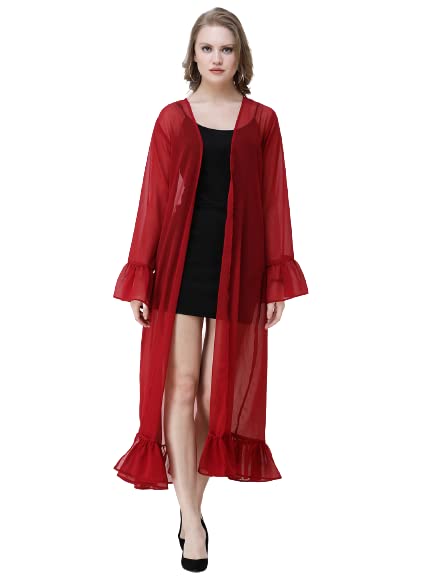 cation Women Georgette Printed Shrug for Women and Girls - Open Front Shrug Outerwear with Full Sleeve - Summer Shrug for Ladies-picture-3