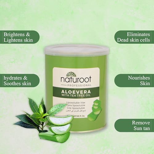 Image of Aloevera Liposoluble Wax, 800g, with FREE Pre Wax Gel 50ml & Post Wax Oil, 50ml