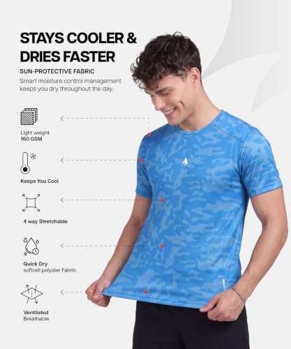 Image of ZENSHARK Gym T-Shirt for Men| Dry Fit Workout Sports T-Shirt | Quick Dry Breathable Polyester Fabric with Half Sleeve Round Neck | Running Gym Wear Active Wear for Training