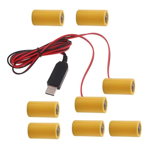 JzcsdkSIL 2in1 6V C Battery C Battery Eliminators Cable Replace 4Pcs 1.5V C LR14 Batteries for LED Light Electronic Radio Batteries
