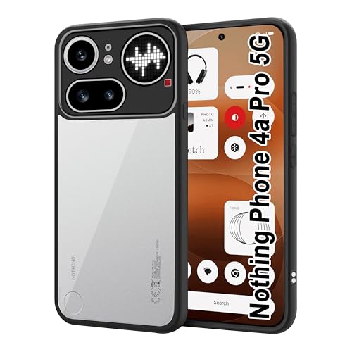 Image of CEDO Backcover for Nothing Phone 4a Pro (5G) | Camera Protection Bump Shockproof Edge | Ultra Hybrid Transparent Acrylic Clear TPU+PC Hard Backcase Cover (Black)