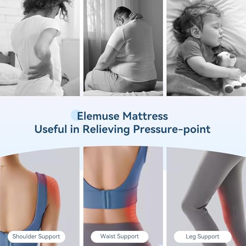 ELEMUSE 5 Inch Queen Mattress Cooling Gel Memory Foam Plus Pillowtop Mattress, CertiPUR-US® Certified Breathable Bed in a Box for Pressure Relief, Fiberglass-Free