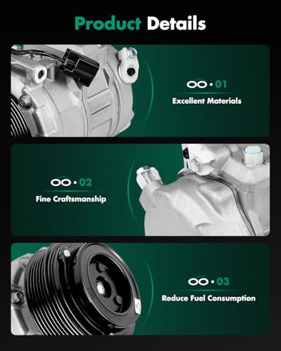 Image of SCITOO AC Compressor for Cadillac for STS 3.6L 2005-2011 | Fast Cooling, Ultra Low Noise (≤72 dB)Air Conditioner Compressor with Clutch, Easy Installation, 25737325 89023452