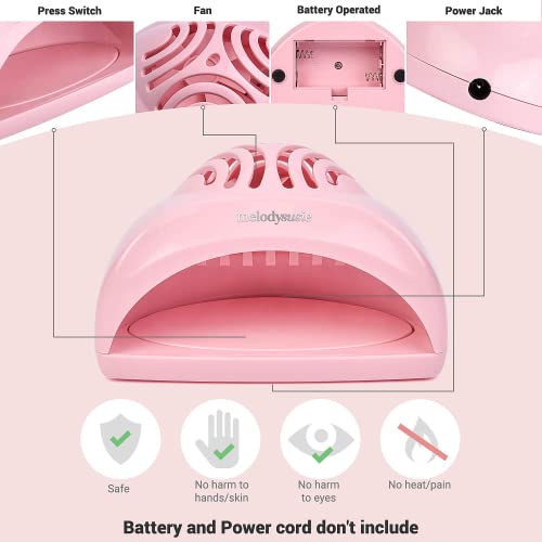 Melodysusie Portable Kids Nail Dryer, Mini Nail Fan Quick Dry For Regular Nail Polish, Safe For Hands, Skin, Children's Gift, Great Gift For Girls. #TOP3