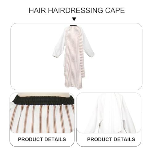 Capa para corte de cabello con mangas rayada amarilla miniatura 6
