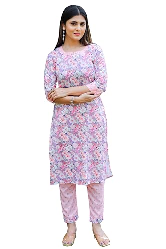 Image of Sugathari Women's Kurta Set for Women | Women Kurta | Women Kurta Sets Kurtis | Women Kurta Pant Set | Women Kurta Pant Set Women Kurti Set with Pant | Women Kurti Set with Pant Cotton (KP 96)
