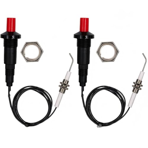 VISSQH 2 x Allumeur Piézoélectrique Allumeur en Céramique,Allumeur à Bouton avec câble,d'allumage à étincelle piézo,pour barbecue à gaz Allumeur à électrode- 30 cm