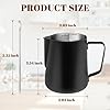 Amrules Milk Frothing Pitcher, 12oz Milk Frother Cup with Clear Scale, 304 Stainless Steel Cappuccino Espresso Machine Accessories for Barista Coffee Bar with Latte Art Pen, Black #1