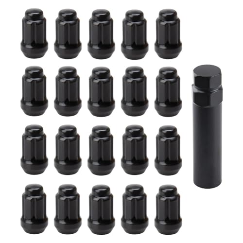 Image of Tusk Tapered Spline Drive Lug Nut Kit with Key 12mm x 1.50mm Thread Pitch (20 Pack) Black Compatible with Polaris RZR XP /General XP /Ranger XP /XD /Xpedition CAN-AM Maverick R /X3 Honda Talon /Pioneer