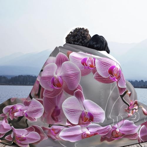 Couverture douce en flanelle rose orchidée, idée cadeau réconfortant