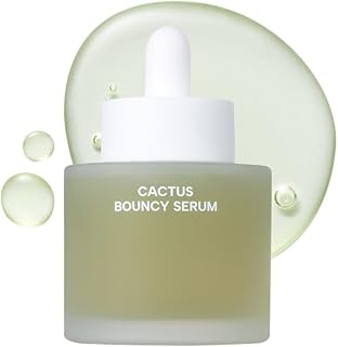 Whamisa Organic Cactus Bouncy Serum, 48 hrs Inner Skin Moisture, 72 hrs Hydrating and Moisturizing, Fermented Ingredient Formula, Facial Ampoule, Korean Skin Care (52ml)