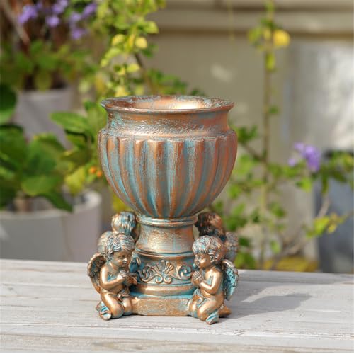 Pot de fleurs rétro en résine pour balcon et cour | Ø 30cm - 5