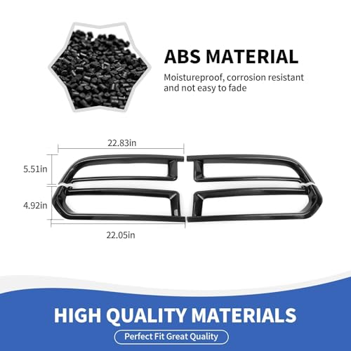 Image of RAZPOY Front Grille Inserts Trim Cover Guard Compatible with Dodge Durango 2011-2020 Exterior Accessories, Carbon Fiber