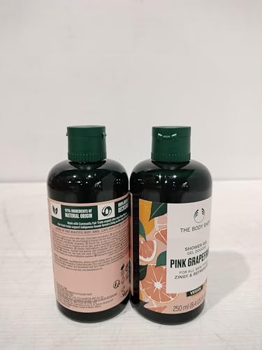 Gel douche végétaliens au pamplemousse rose The Body Shop Lot de 2 flacons de 250 ml