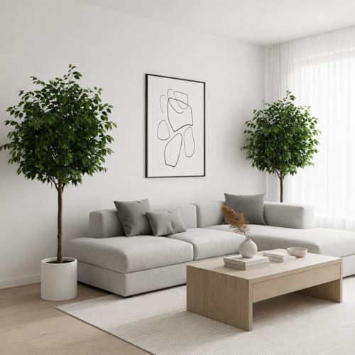 Miniatura 8 de Valyria Home - Planta Artificial Ficus - Tamaño 180 Cm - Pack De 2 Plantas De Plástico Grande Interior Y Exterior - Árbol Artificial Realista Y Exótico - Decoración Del Hogar Y Oficina