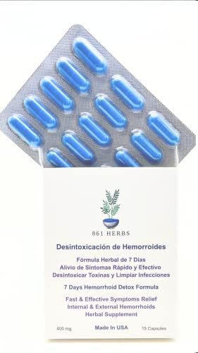 861 HERBS -Fórmula de desintoxicación de hemorroides de 7 días.,7-Day Herbal Detox Formula Remedy for Lasting Hemorrhoid Relief, Works to Address The Root Causes of Hemorrhoids.