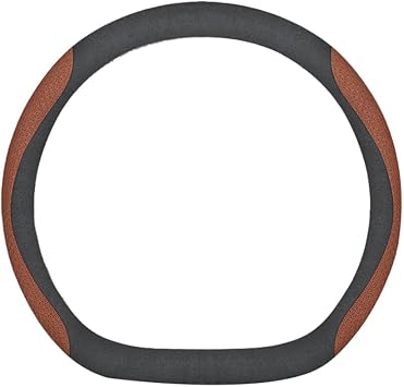 Car Steering Wheel Cover for Mercedes Benz GLE 450 500 580/AMG 43 53 63 63S Suede Car Steering Wheel Protector Anti-Slip Breathable Interior Accessories,Black-Brown-D