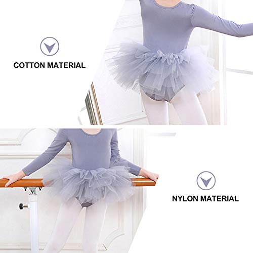 KESYOO Collant de Balé Feminino Com Saia de Manga Curta Dança Ginástica Bailarina Roupa de Balé Vest