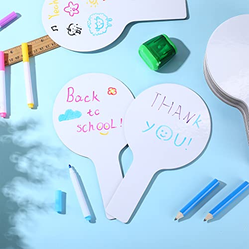 Zhehao 12 Pieces Dry Erase Answer Paddles Auction Paddles Bulk DIY Double Sided Mini Handheld Dry Erase Answer White Board Signs Auction for Students Teachers Classroom Voting Games Party