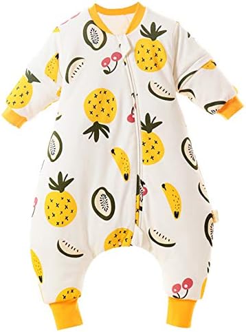 Eurobuy Baby Sleeping Bag with Legs, Unisex Winter Kids Sleeping Bag Cotton Soft Comfortable Toddler Wearable Blanket with Removable Sleeves, Anti Kick Sleep Sack for Baby Boy and Girl