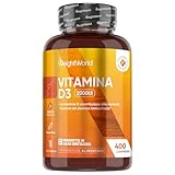 Vitamina D3 2000 UI Colecalciferolo (50mcg) Vegetariana, 400 Compresse (Scorta 13+ Mesi), 1 al Giorno, La Vitamina D Contribuisce alla Normale Funzione del Sistema Immunitario (EFSA), Senza Glutine