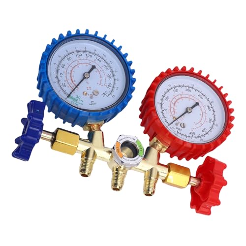 Juego de Manómetros para Aire Acondicionado Profesional, Kit de Carga de Refrigerante para R410A, R404A y R134A con Mangueras Codificadas por Color para Técnicos HVAC miniatura 4