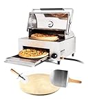 CAPT'N COOK OvenPlus Portable Gas Pizza Oven - Double Cooking Design For Crispy Crust and Well-cooked topping, No need to Spin, Outdoor baking and grilling, Cook with Ease, with Pizza Cutter and Peel