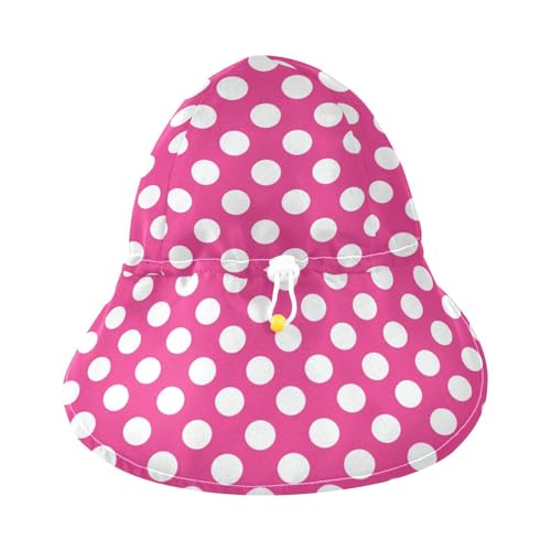 KLL Unisex Baby Beach Hats Baby Boys Hat Toddler Girl UV Protection Large Brim Travel Essentials Pink Polka Dot3