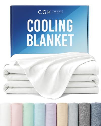 Image of Cooling Blanket for Hot Sleepers - Cold Blanket Full /Queen Size - Double-Sided, Ultra Cool for Summer, Night Sweats & All Seasons - Soft, Lightweight & Breathable for Bed or Couch - Ivory, 50 inch x 60 inch