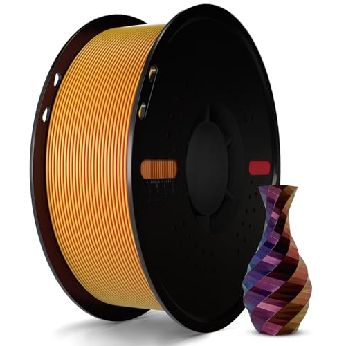 Miailuy 1.75mm Tricolor PLA 3D Printer Filament(SilkRedYellowBlue), Iridescent Effect, 3D Silk Rainbow Filament Changes Color with Viewing Angle, Dimensional Accuracy +/-0.02mm, 2.2lbs/Spool
