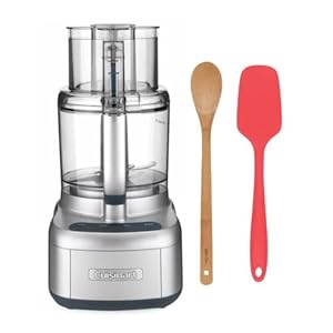 Cuisinart FP-11SV Elemental 11-Cup Food Processor (Silver) with Asian Kitchen Bamboo Spoon and Baking Silicone Spoon Spatula Bundle (3 Items)