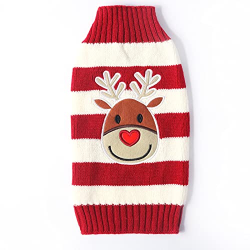 HRTTSY Weihnachten Hundepullover, Winter Warmer Hund Katze Pullover Kleidung Haustier Mantel Kostüm Welpenpullover Pullover Bekleidung für kleine mittelgroße Hunde Großer Hund Haustierpullover
