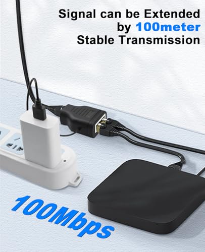 Divisor Ethernet 100 Mbps RJ45 Duttek con cable USB para duplicar conexión Cat6 en casa 2