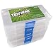 Small Plastic Storage Box with 10 Compartments and Adjustable Dividers (Pack of 5) Clear Organizers for Beads, Jewelry, Small Parts and More