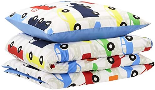 Amazon Basics Kids Duvet Cover Set, Microfiber, Stars - 100 x 135 cm + 40 x 60 cm