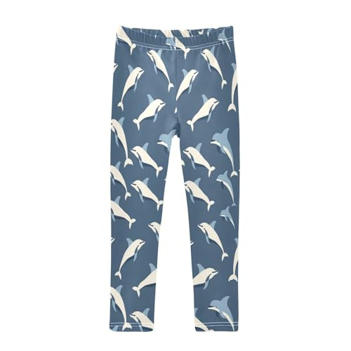 Bolaz Toddler Girls Leggings Printed Yoga Pants Leggings Blue White Whale for Kids