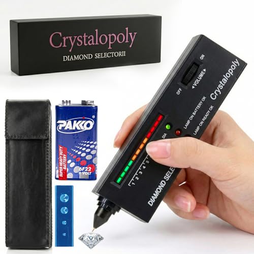 Crystalopoly Diamond Tester 2 Kit – High Precision Jewelry Testing Device with Moissanite Sample, Portable Diamond Selector Tool for Jewelers, Collectors, Pawn Shops & Gemstone Verification