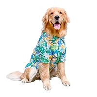 BT Bear Camisa Hawaiana Para Perros Grandes (3XL-8XL): Algodón Transpirable Para Verano Con Estampado Tropical
