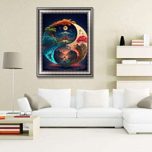 Image of JAKI Tree of Life Diamond Painting Kits for Adults-Tree Diamond Art Kits for Adults,Gem Art Kits for Gift Home Wall Decor(12x16inch)
